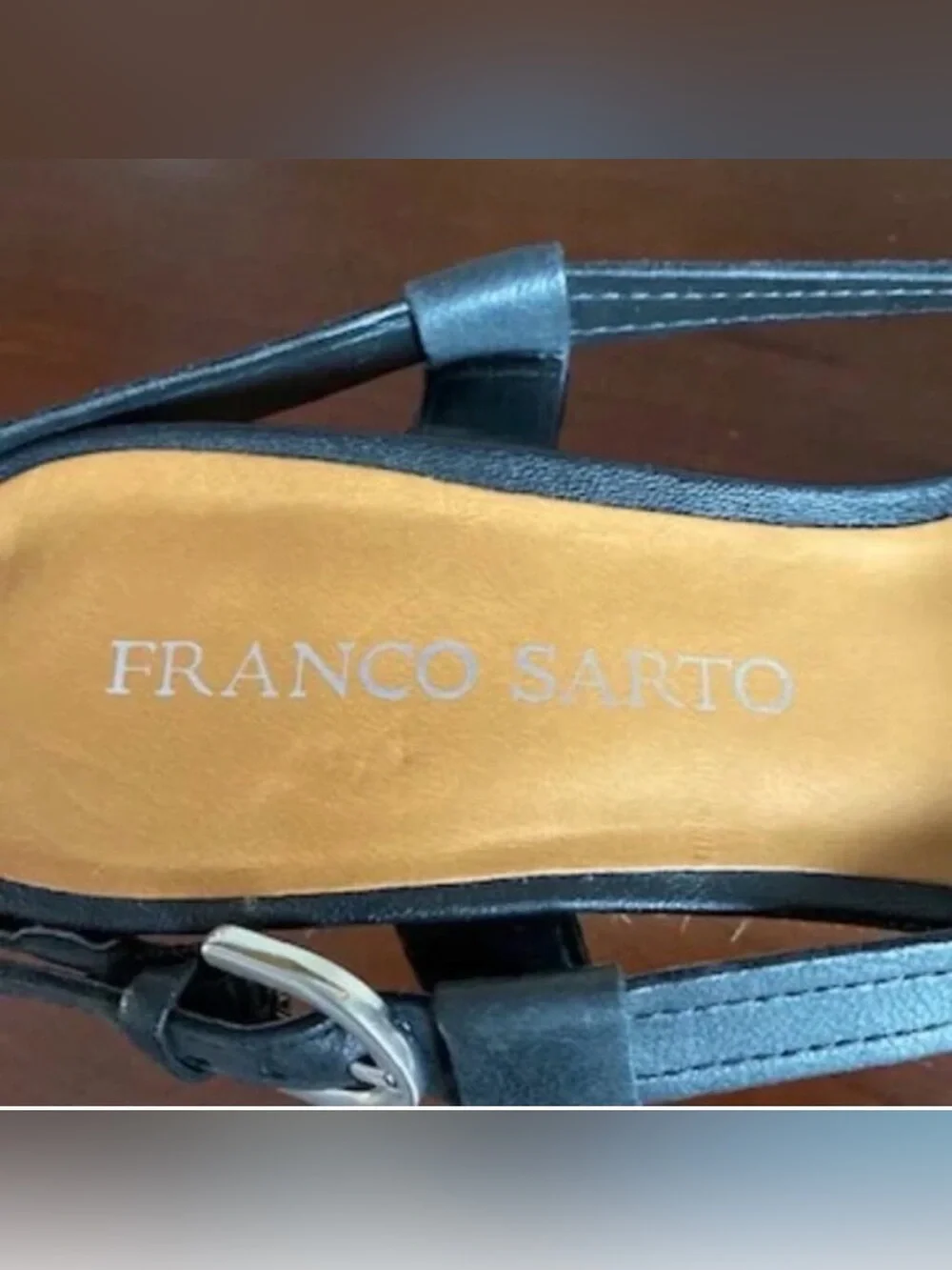 Franco Sarto Black Leather Espadrille Sandals | Size 7 1/2